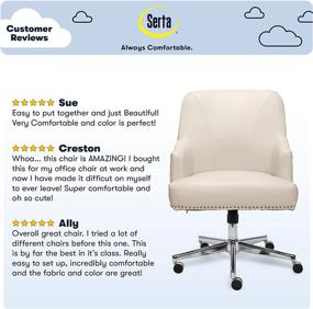 img 1 attached to 🪑 Serta Style Leighton Sweet Cream Bonded Leather Home Office Chair
