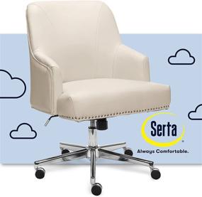 img 4 attached to 🪑 Serta Style Leighton Sweet Cream Bonded Leather Home Office Chair