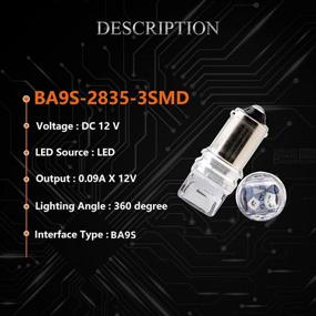 img 1 attached to EverBright BA9S светодиодная лампа 53 57 T4W 64111 1895 BA9 байонет светодиодный внутренний свет для карты автомобиля купол ширина номерного знака лампа 2835 3SMD 12V синий (упаковка из 10)