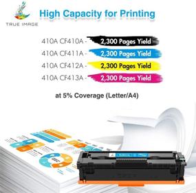 img 2 attached to 🖨️ Набор картриджей TRUE IMAGE 410A для замены HP CF410A CF411A CF412A CF413A для цветного МФУ Pro M477fnw M477fdw M477fdn M452dn M452nw M477 принтер (черный, голубой, желтый, пурпурный, 4 штуки)