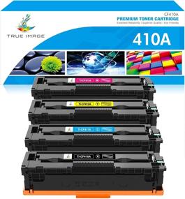 img 4 attached to 🖨️ Набор картриджей TRUE IMAGE 410A для замены HP CF410A CF411A CF412A CF413A для цветного МФУ Pro M477fnw M477fdw M477fdn M452dn M452nw M477 принтер (черный, голубой, желтый, пурпурный, 4 штуки)