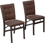 🪑 set of 2 meco stakmore parson's folding chairs in espresso finish logo