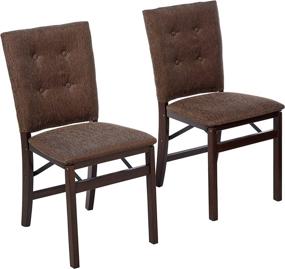 img 4 attached to 🪑 Set of 2 MECO STAKMORE Parson's Folding Chairs in Espresso Finish