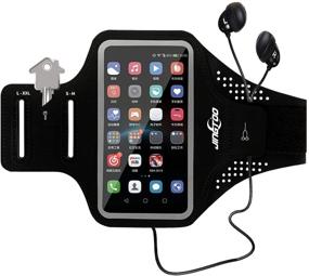 img 4 attached to 📱 Waterproof Running Armband for iPhone 11 Pro Max Xr Xs Max 10 8 7 Plus Samsung Galaxy S10 Plus S20 S9 S8 S7 Note and More - JINGTOO Arm Phone Pouch with Card & Keys Holder