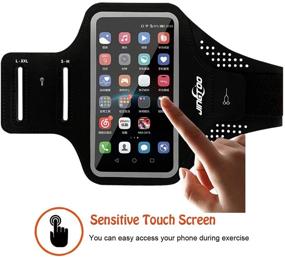 img 3 attached to 📱 Waterproof Running Armband for iPhone 11 Pro Max Xr Xs Max 10 8 7 Plus Samsung Galaxy S10 Plus S20 S9 S8 S7 Note and More - JINGTOO Arm Phone Pouch with Card & Keys Holder