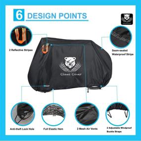 img 3 attached to 🚲 Waterproof XXL or XXXL Bikes Cover by ClawsCover - Heavy Duty 83" 420D Oxford Bicycle Cover with Lock Hole for Outdoor All Weather Protection of Mountain, Road, Electric, Beach Cruiser, Exercise, Hybrid Bikes