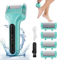 ultimate electric callus remover - rechargeable foot scrubber with led lights and 4 roller heads - pedi feet care kit for hard skin, cracked heels, and calluses logo