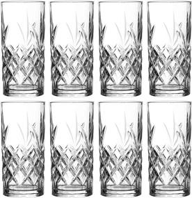 img 3 attached to Set of 8 Royalty Art Kinsley Tall Highball Glasses – 12 Ounce, Textured Designer Glassware for Water, Beer, or Soda – Trendy and Elegant Dishware, Dishwasher Safe