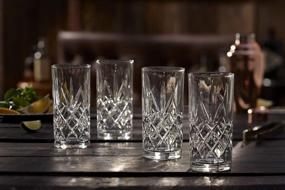 img 1 attached to Set of 8 Royalty Art Kinsley Tall Highball Glasses – 12 Ounce, Textured Designer Glassware for Water, Beer, or Soda – Trendy and Elegant Dishware, Dishwasher Safe