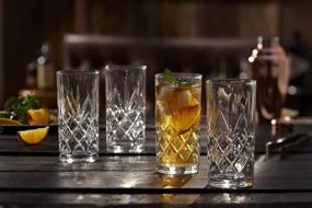 img 2 attached to Set of 8 Royalty Art Kinsley Tall Highball Glasses – 12 Ounce, Textured Designer Glassware for Water, Beer, or Soda – Trendy and Elegant Dishware, Dishwasher Safe
