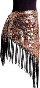 img 2 attached to ROYAL SMEELA Belly Dance Hip Scarf with Sequins and Tassels - Triangle Bellydance Hip Scarves Wrap Skirt for Women - Tribal Dancer Costumes