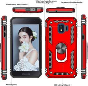 img 3 attached to 📱 LeYi Compatible Samsung J2 Core/J2 2019 Case with Tempered Glass - Military Grade Protection, Car Kickstand, Red [2 Pack] Screen Protector