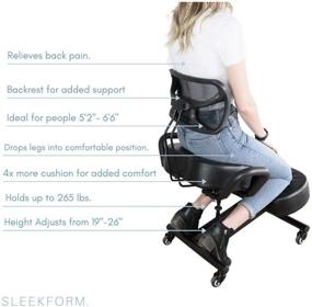 img 2 attached to 🪑 Sleekform Kneeling Chair with Ergonomic Backrest, Adjustable Posture Stool for Home and Office - Enhanced SEO