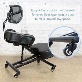 img 1 attached to 🪑 Sleekform Kneeling Chair with Ergonomic Backrest, Adjustable Posture Stool for Home and Office - Enhanced SEO