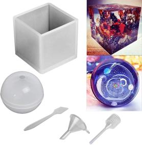 img 4 attached to 🔮 Silicone Cube and Sphere Molds - Set of 2 for Polymer Clay and Resin Epoxy - DIY Clear or Opaque Object Creation - Easy Release - Soft, Durable, Reusable - Ideal for Jewelry, Candles, Soap Making