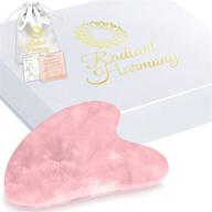 🌹 radiant harmony gua sha - rose quartz facial massage tool: your ultimate face massager for effective skincare - luxurious packaging & guide included logo