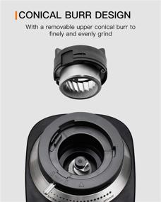 img 2 attached to 🇷🇺 Регулируемый электрический кофемолка с коническими жерновами и 19 точными настройками помола - идеально подходит для кофеварок капельного типа, перколяторов, френч-прессов, американских и турецких кофеварок
