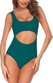 img 3 attached to Ekouaer Padded Keyhole Swimsuit Swimwear Women's Clothing in Swimsuits & Cover Ups