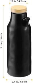 img 2 attached to UPKOCH Ceramics Oil Bottles - Dispenser Bottle for Olive Oil, Soy Sauce, Vinegar - Cruet for Liquid Condiment Storage in Kitchen Cooking (Black) - 400ML