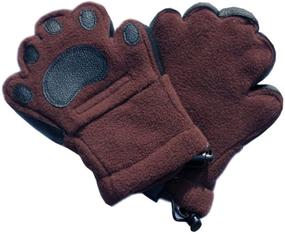 img 1 attached to 🧤 Brown Animal Print Mittens for Kids – Boys' Winter Accessories