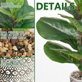 img 1 attached to SenseYo Artificial Fiddle Leaf Fig Tree: Lifelike 18 Inch Faux Ficus Lyrata with 13 Leaves - Perfect Indoor/Outdoor Decor for House, Home, and Office - Natural Fake Tree in Pot - Ideal Housewarming Gift