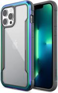 📱 raptic shield iphone 13 pro max case: shock absorbing & durable aluminum frame, 10ft drop tested, iridescent logo