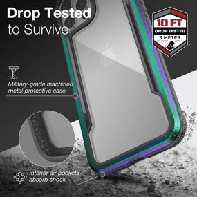 img 2 attached to 📱 Raptic Shield iPhone 13 Pro Max Case: Shock Absorbing & Durable Aluminum Frame, 10ft Drop Tested, Iridescent