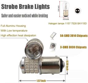 img 3 attached to 🚦 Enhance Your Vehicle's Safety with iBrightstar's Newest 9-30V Flashing Strobe Blinking Brake Lights 1157 2057 2357 7528 BAY15D LED Bulbs with Projector - Designed to Replace Tail Brake Stop Lights, Brilliant Red