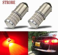 🚦 enhance your vehicle's safety with ibrightstar's newest 9-30v flashing strobe blinking brake lights 1157 2057 2357 7528 bay15d led bulbs with projector - designed to replace tail brake stop lights, brilliant red logo