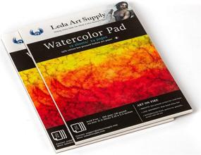 img 2 attached to 🎨 Leda Art Supply Hot Pressed Watercolor Pad 2 Pack (48 Pages Total) 300 Gram - 140 Pound 25% Cotton fine Italian Art Paper with Smooth Surface for Professional Renderings, A4 Size 8.25 x 11.5 Inches