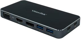 img 4 attached to 💻 VisionTek VT200 USB C Portable Dock (901226): Dual Display, USB 3.0, HDMI, DisplayPort, VGA, Power Delivery Passthrough - Compatible with USB-C Laptop, Mac, PC. Includes USB-C w/ Power Passthrough
