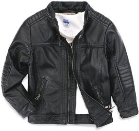 img 4 attached to New Spring LJYH Boys Leather Jackets with Collar – Motorcycle Style Faux Leather Zipper Coats for Children