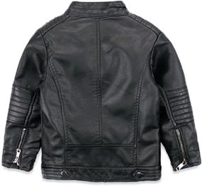 img 3 attached to New Spring LJYH Boys Leather Jackets with Collar – Motorcycle Style Faux Leather Zipper Coats for Children
