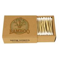 🌿 eco-friendly bamboo cotton swabs with wooden paper stem: organic buds for sustainable ear care logo