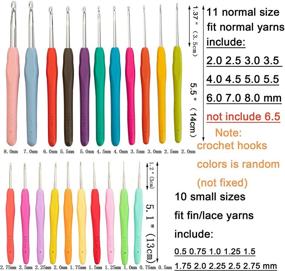 img 2 attached to Ctcwsh Full Size Crochet Kit: 56-Piece Ergonomic Crochet Hook Set with Case, Storage Bag, and Accessories for Arthritic Hands, Beginners and Experienced Crocheters – Size 0.5mm-8mm Knitting Needles