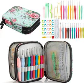 img 4 attached to Ctcwsh Full Size Crochet Kit: 56-Piece Ergonomic Crochet Hook Set with Case, Storage Bag, and Accessories for Arthritic Hands, Beginners and Experienced Crocheters – Size 0.5mm-8mm Knitting Needles