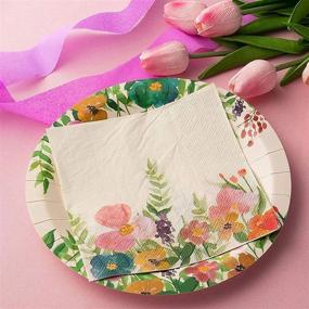 img 3 attached to 🌸 100 Pack of Vintage Floral Paper Napkins for Bridal Shower, Tea Party & Luncheon - 6.5 x 6.5 Inches