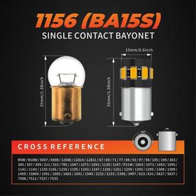 img 1 attached to 🔆 2-пакет VehiCode 1156 светодиодная лампа теплого белого цвета 12V - идеальная мини-замена лампы короткого BA15S для автодома, внутреннего купола, наружного ландшафта, газонокосилки, фары трактора, автомобильного фонаря - также совместима с моделями 67, 89, 97, 1155, 1003 и 1141.