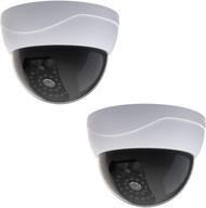 enhance home security with wali dummy fake security cctv dome camera - 2 pack, white logo