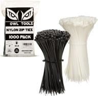 🔗 bulk pack of 1000-50lb strength 8 inch zip ties - black and white cable ties logo