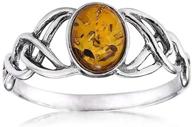 🧑 celtic-inspired amber sterling silver jewelry for boys: elegant celtic knots design logo