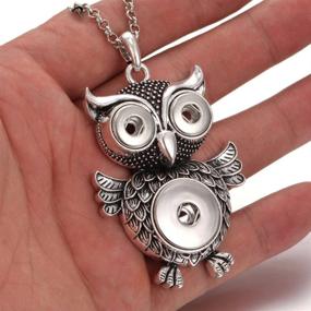 img 3 attached to 🦉 20MM Lovglisten Snap Jewelry Necklace - Cute Owl Style Shape Snaps Jewelry Charms