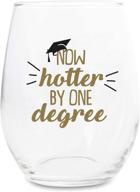 🥂 toast to success: graduation wine glass gift, now hotter by one degree - perfect 15oz stemless wine glass for celebrating college and high school graduates logo