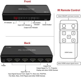 img 2 attached to 🔁 HDMI Переключатель 5x1: Пятипортовый HDMI Переключатель с пультом ДУ и поддержкой 4KX2K 3D Ultra HD!