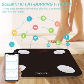 img 1 attached to 📱 Triomph Smart Scale: Ultimate Digital Bathroom Scale for Weight, Body Fat, Water, Muscle, BMI, Bone Mass - iOS and Android Compatible - Black