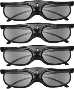 img 4 attached to 👓 BOBLOV DLP Link 3D Glasses (4 Pack) - Rechargeable, 144Hz Active Shutter Glasses for DLP 3D Projectors - Compatible with Optoma, Samsung, BenQ, Dell, Acer, Vivitek, NEC, Sharp (Black)