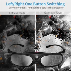 img 1 attached to 👓 BOBLOV DLP Link 3D Glasses (4 Pack) - Rechargeable, 144Hz Active Shutter Glasses for DLP 3D Projectors - Compatible with Optoma, Samsung, BenQ, Dell, Acer, Vivitek, NEC, Sharp (Black)