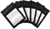 🔒 100 pack of colsen smell proof mylar resealable foil pouch bags - airtight ziplock, food safe, 3 x 4 inches with matte black design and clear window логотип