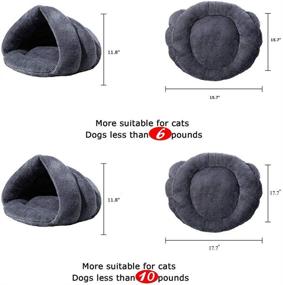 img 1 attached to Cozy Fleece Pet Tent Cave Bed for Small to Medium Puppies, Kitty Cats, and Dogs - Warm and Soft Sleeping Bag with Burrow House Hole, Igloo Nest Design - Ideal for Cuddling and Resting