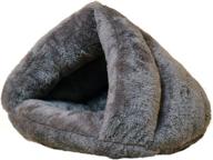 cozy fleece pet tent cave bed for small to medium puppies, kitty cats, and dogs - warm and soft sleeping bag with burrow house hole, igloo nest design - ideal for cuddling and resting logo